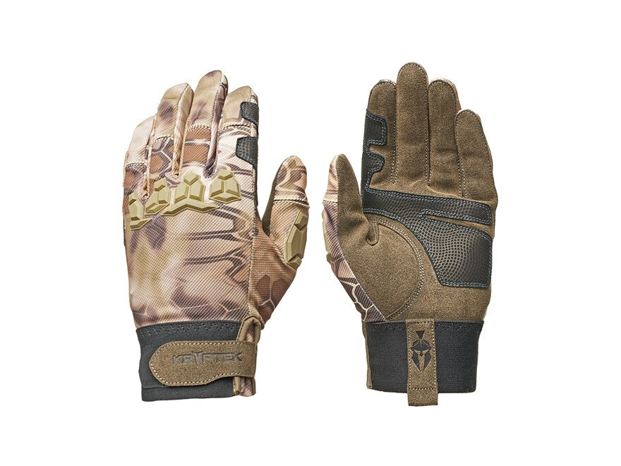 Kryptek Kottos Highlander camouflage gloves showing the back and palm