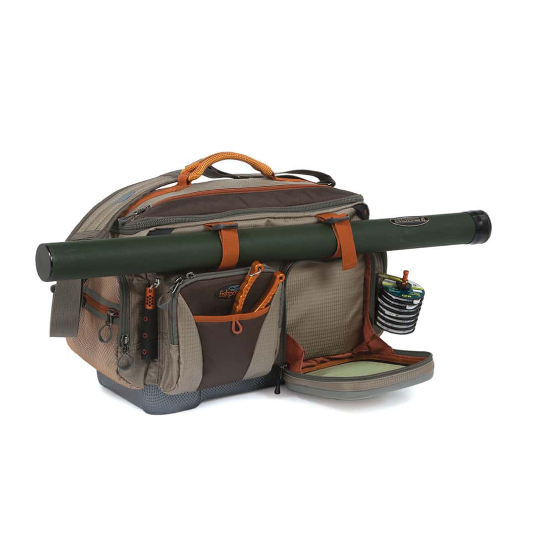 816332011245 Fishpond Green River Fly Fishing Travel and Gear Bag Front With Rod Tube