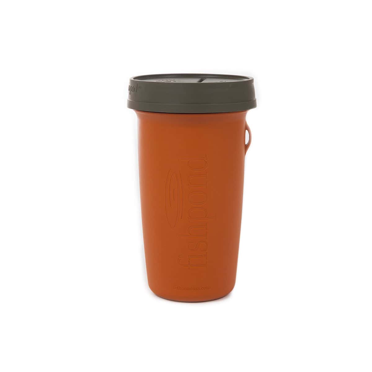 816332012105 Fishpond Largemouth PIOPOD Cutthroat Orange Micro Trash Cupholder Container Front 