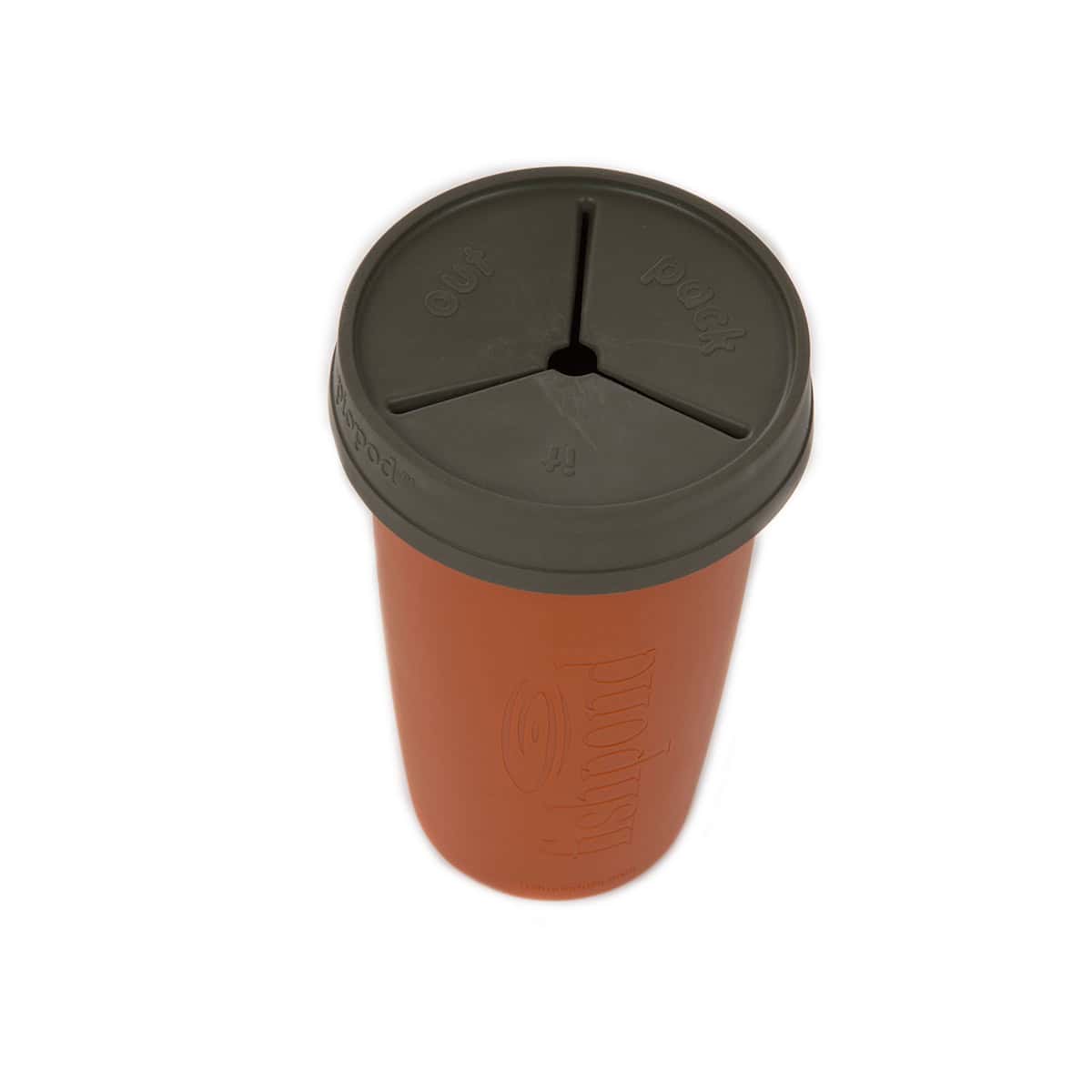 816332012105 Fishpond Largemouth PIOPOD Cutthroat Orange Micro Trash Cupholder Container Top Down