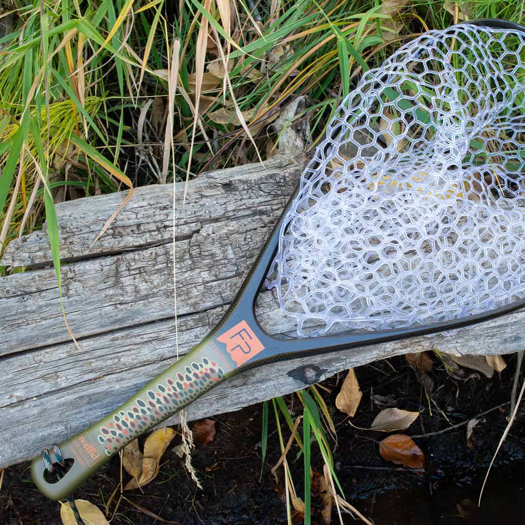 816332016868 Fishpond Nomad Yampa Fly Fishing Landing Net Brown Trout Handle Detail