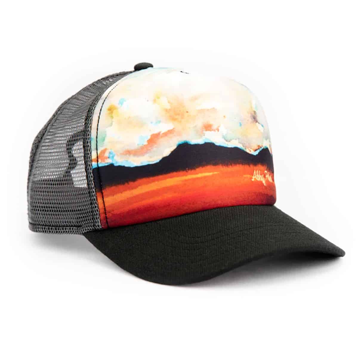 854740008082 abby paffrath art 4 all black hills trucker hat three quarter