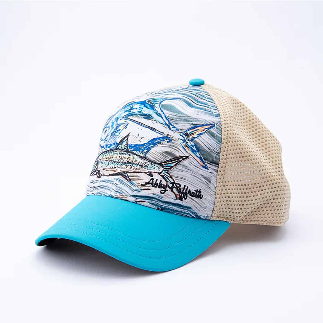854740008891 art 4 all abby paffrath bone and permit fishing unstructured low profile trucker hat three quarter left