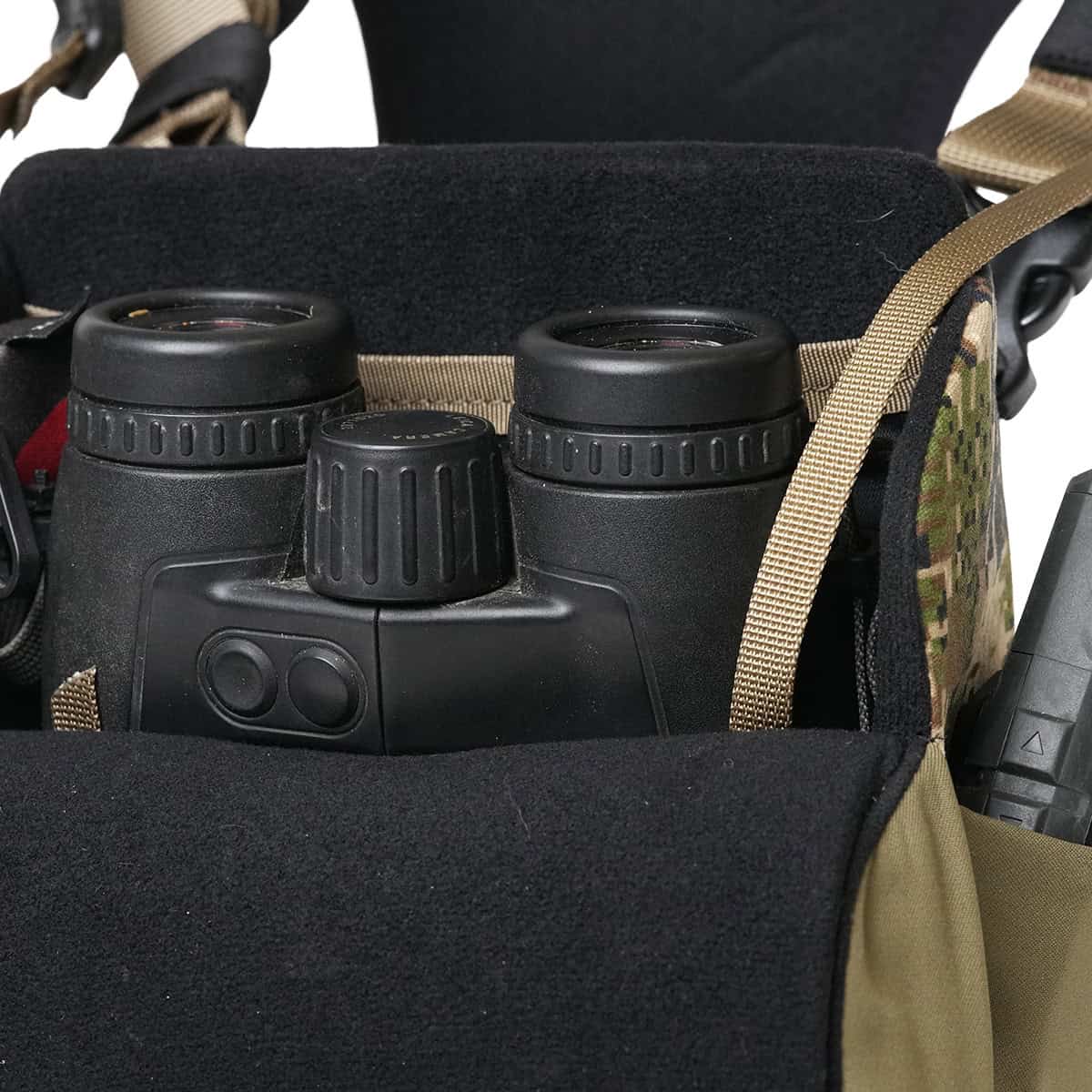 888564197622 Mystery Ranch Bino Harness 12X Optifade Binoculars Detail