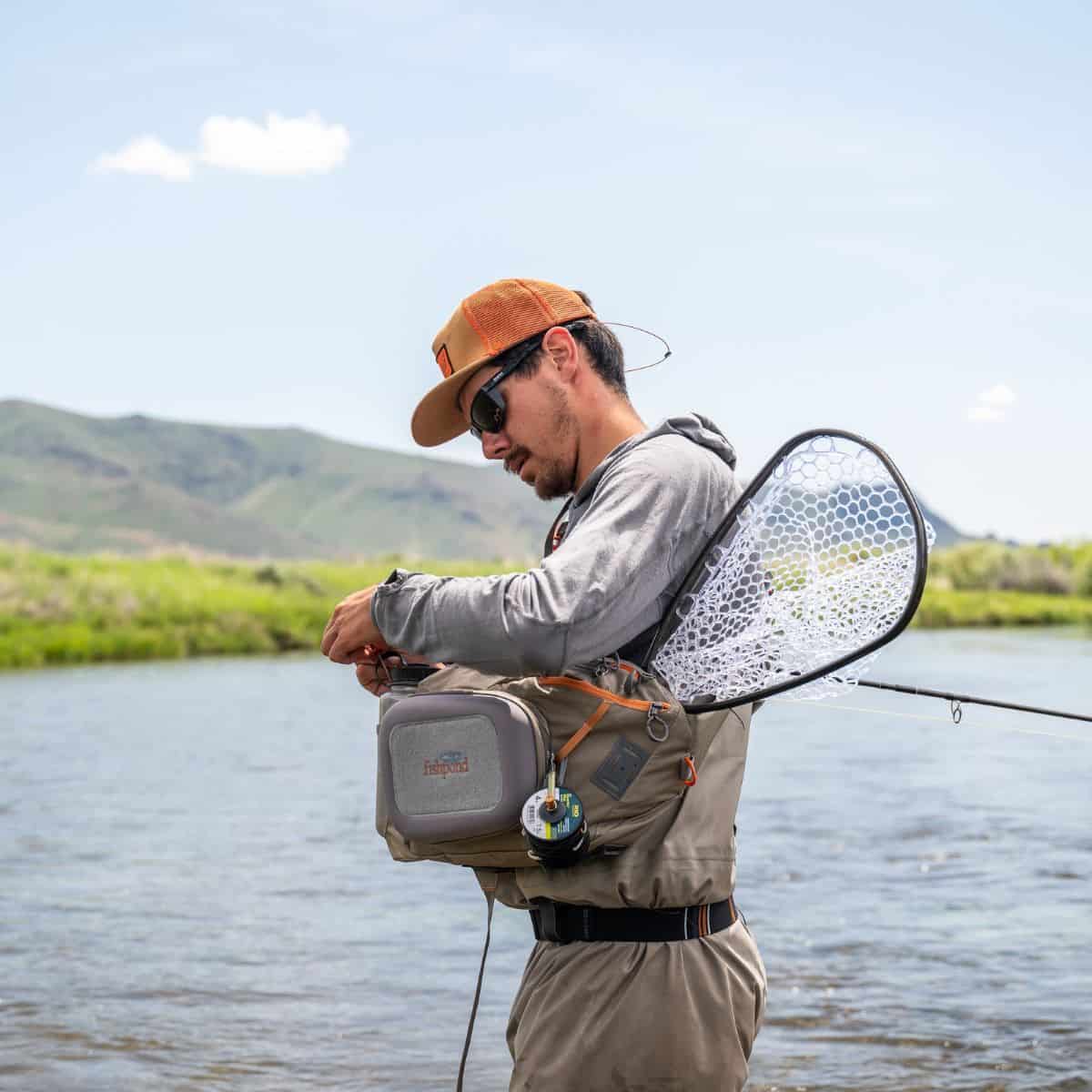 NCN 816332016240 Fishpond Nomad Canyon Fly Fishing Net Standing In River