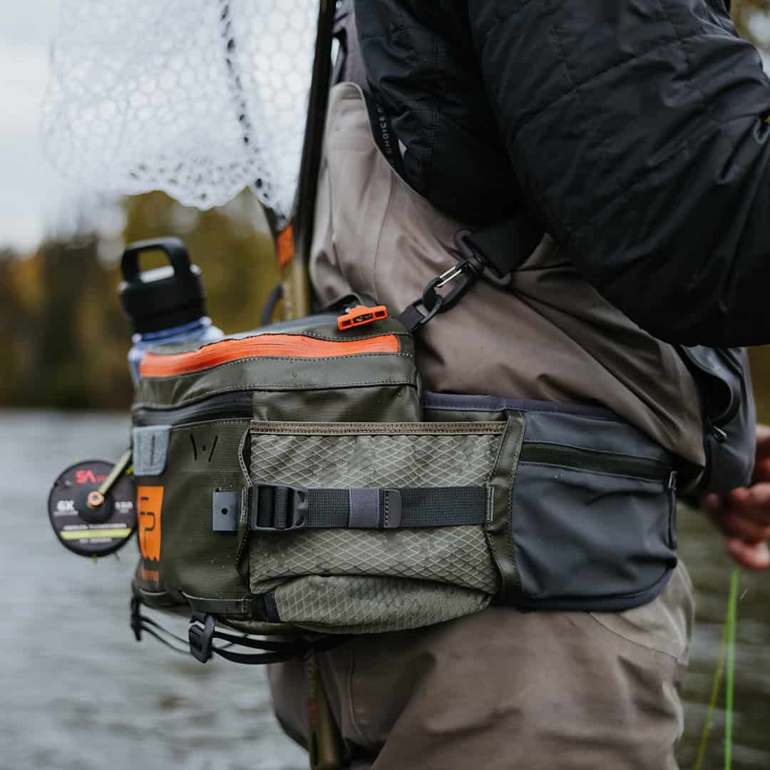 New 2025 816332016219 Fishpond Stormshadow Lumbar Pack Water Resistant Fly Fishing Waist Pack Side pocket details