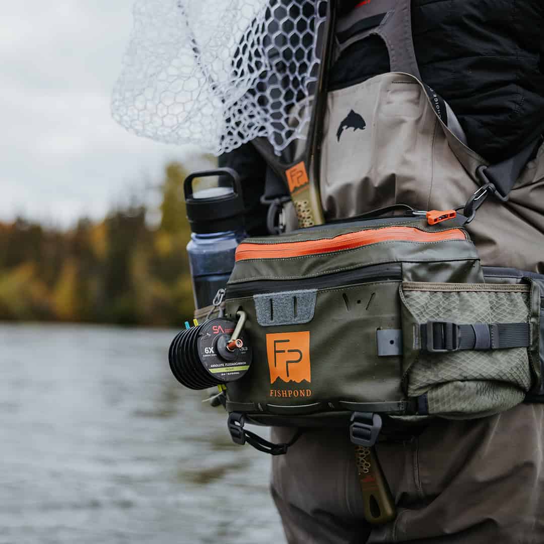 New 2025 816332016219 Fishpond Stormshadow Lumbar Pack Water Resistant Fly Fishing Waist Pack Closeup detail