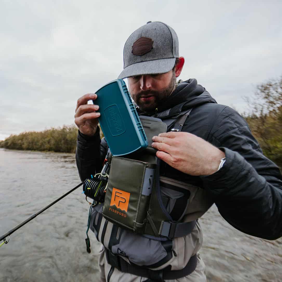 New 2025 816332016226 Fishpond Stormshadow Chest Pack Water Resistant Fly Fishing Chest Pack Front Fly Box Pocket