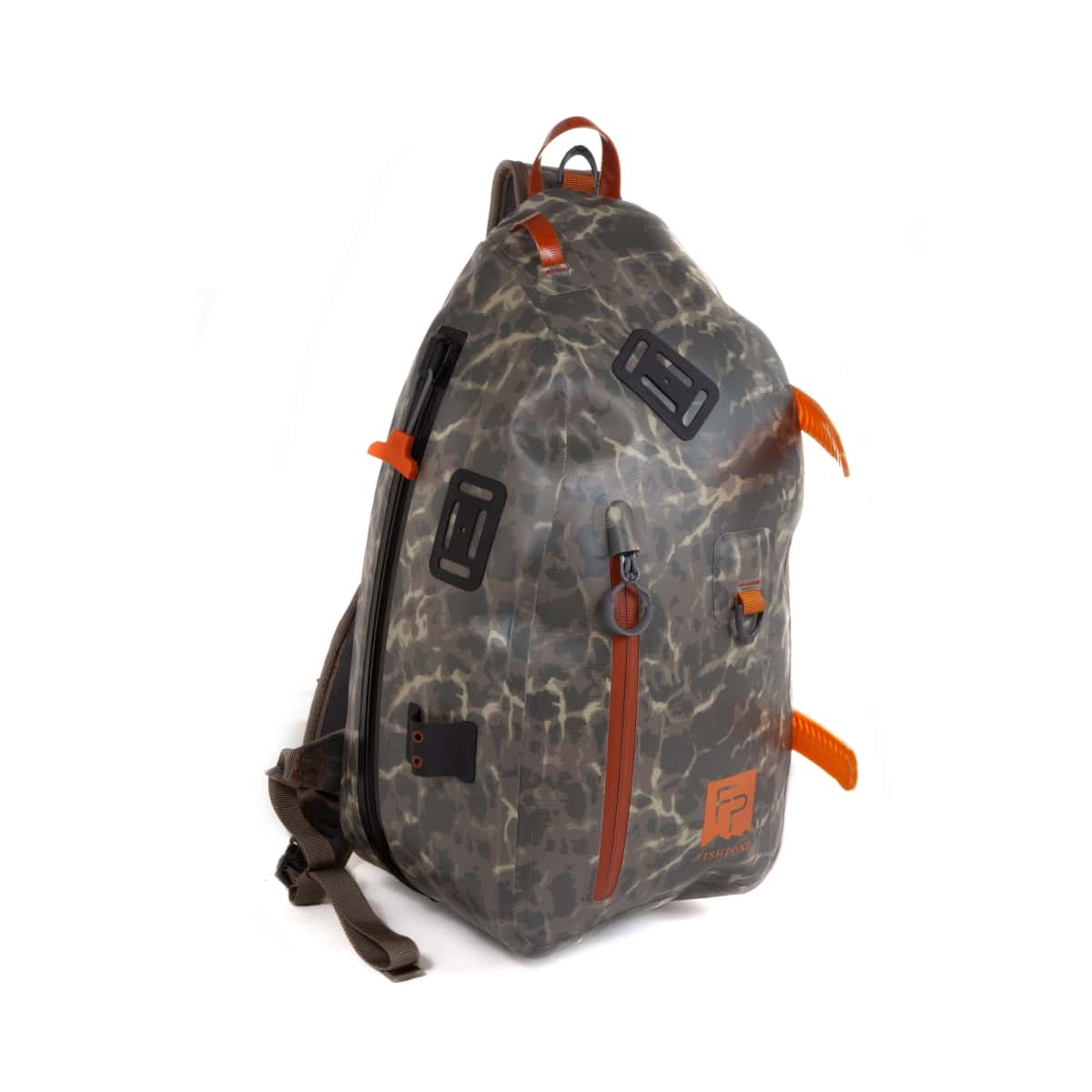 THS-ESC 816332016325 Fishpond Thunderhead Submersible Sling Fully Waterproof Fly Fishing Sling Pack Eco Shadowcast Camo Newstream Model New 2024 Front