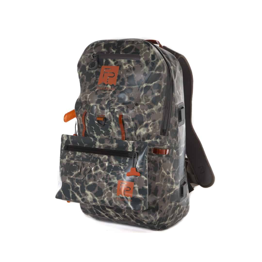 TSB-ERC 816332015199 fishpond thunderhead waterproof fly fishing backpack riverbed camo with thunderhead pouch wide