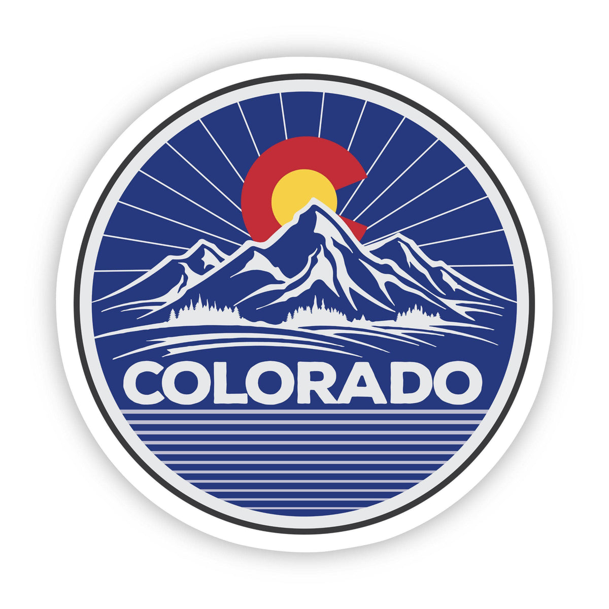 Big Moods - Colorado Mountains Circle Sticker
