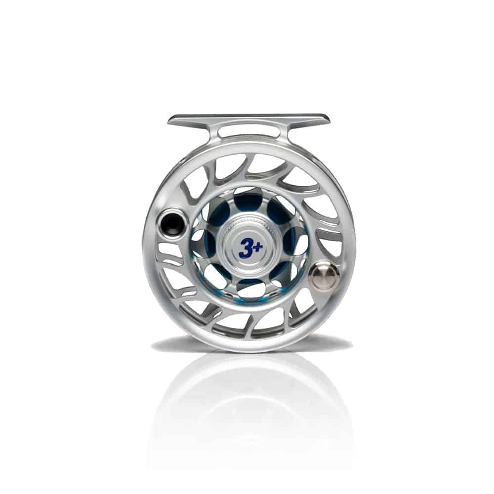704715337078 Hatch Outdoor Iconic 3 Plus Fly Fishing Reel Clear Blue Large Arbor Back
