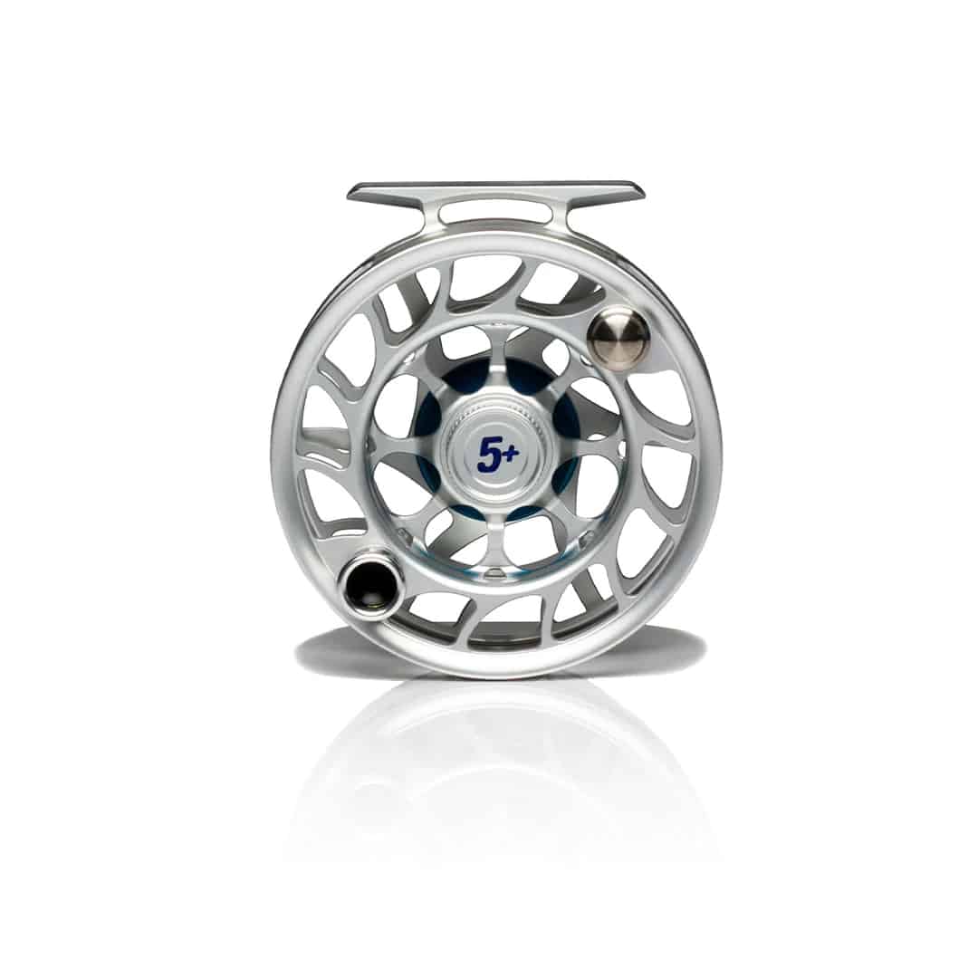 704715337245 Hatch Outdoor Iconic Fly Reel 5 Plus Clear Blue Large Arbor Front