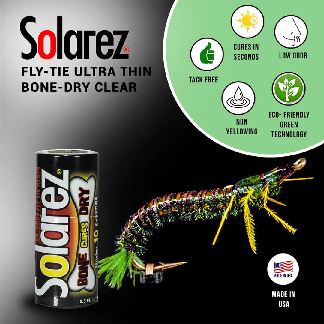Solarez UV Resin. Bone Dry Clear. Ultra Thin. Fly Tying. 