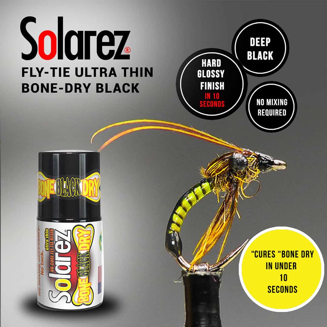 728392759138 Solarez Bone Dry Black Ultra Thin Uv Cure Resin Fly Tying Flyer Hard Glossy Finish