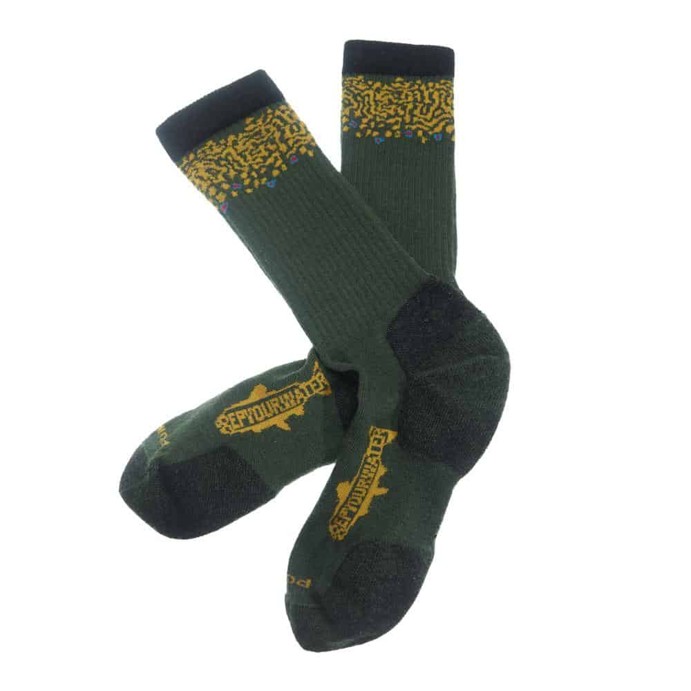 BRTR44_S repyourwater trout band socks brook trout flat