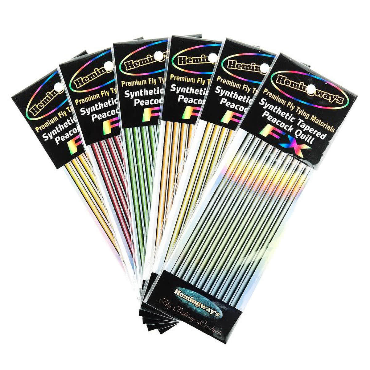 Hemingways Synthetic Tapered Peacock Quill Holo