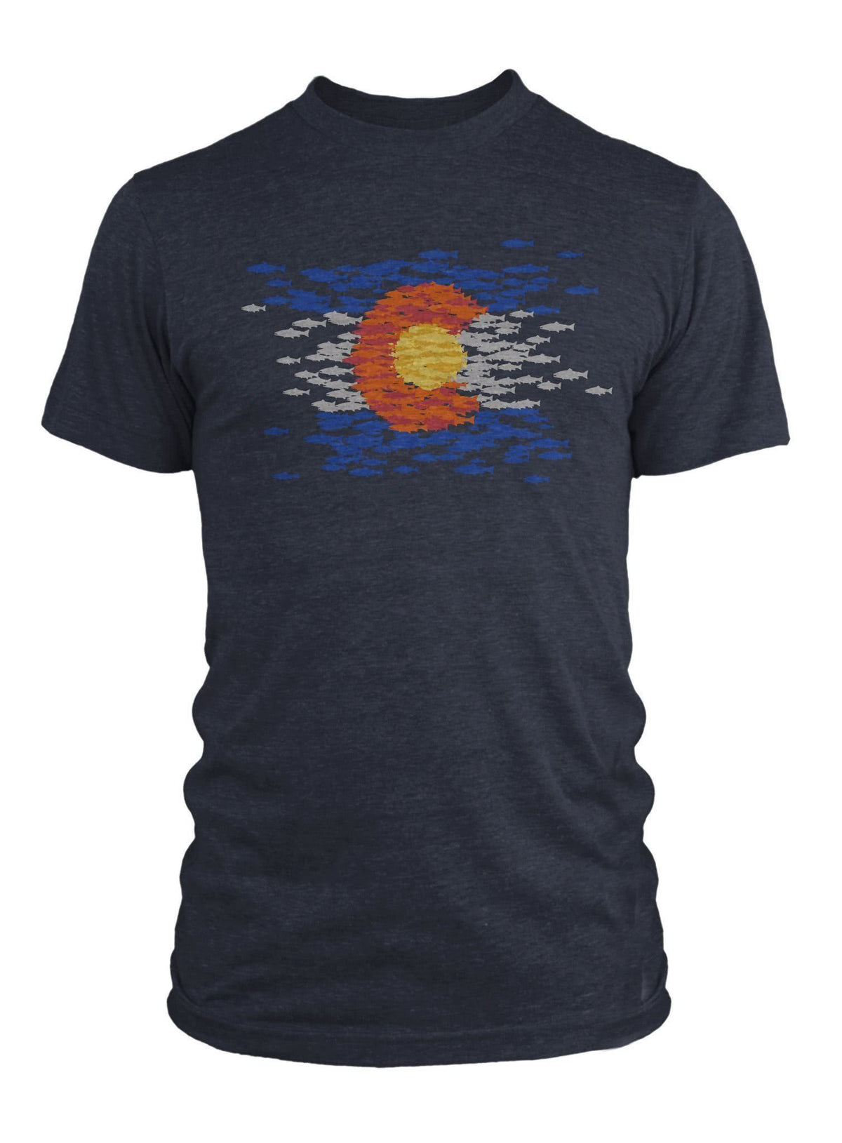 RepYourWater Colorado Mosaic SS T-Shirt Front Navy