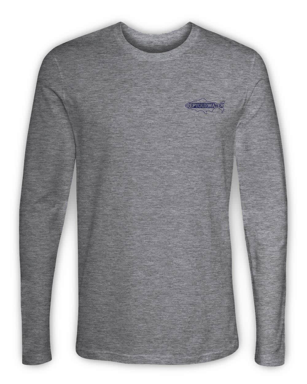 RepYourWater Colorado Stream Long Sleeved T Shirt Gray Front CORV95