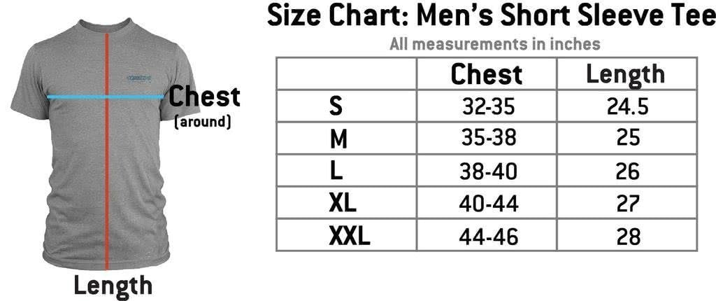 RepYourWater Size Chart Mens Short Sleeve Shirts 