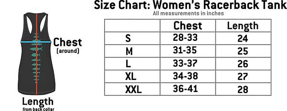 RepYourWater Size Chart Womens tanks