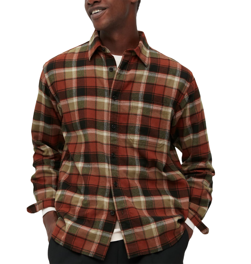 Silver Jeans - MEN’S L/S PLAID FLANNEL SHIRT - Burnt Orange