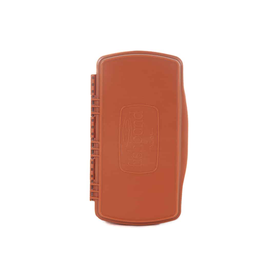 TPFB-BO 816332014314 Fishpond Tacky Pescador Waterproof Fly Fishing Fly Box With Silicone Insert Burnt Orange Showing Closed View