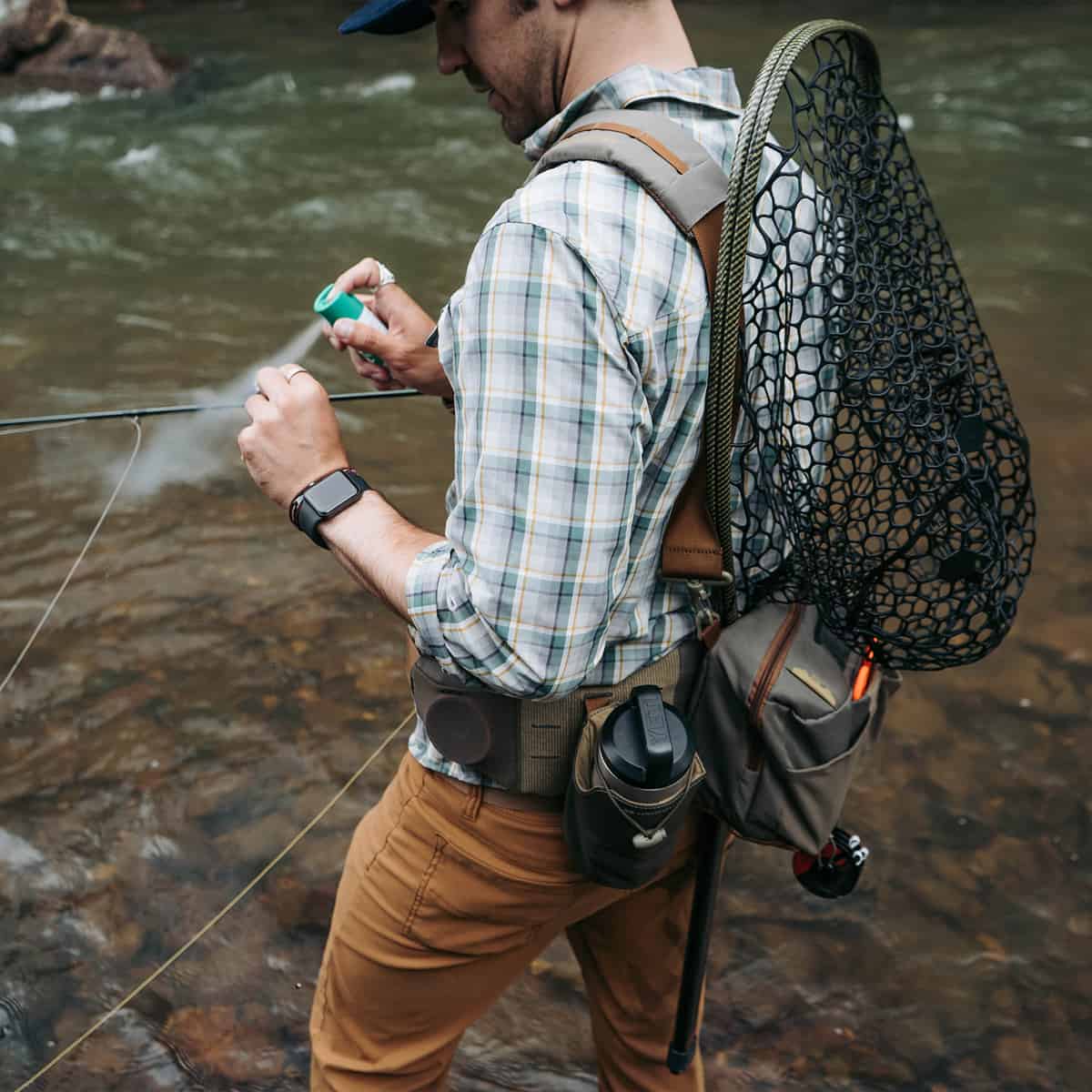 Fishing Rod Holder Fishing Waist Bag, Black Waist Bag Tear