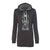 Vela Apparel - Piney Moose Hooded Sweatshirt Dress | Cyan & Charcoal