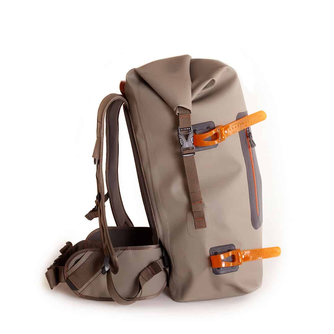 WRRTB-ES 816332015267 Fishpond Wind River Roll Top Waterproof Backpack Eco Shale NewStream Model Side