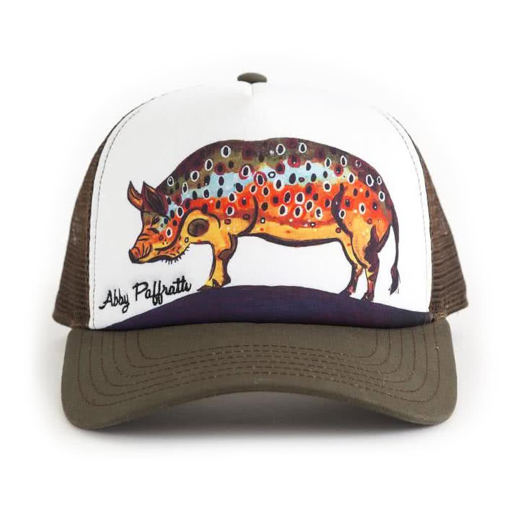 brown trout pig hat art 4 all by abby paffrath artist series hat hog brown