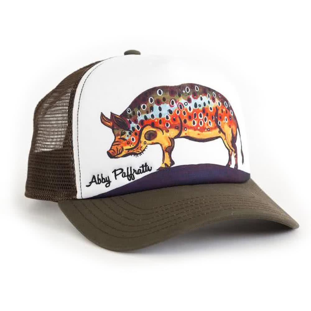  abby paffrath trout pig brown trout hat art 4 all by artist series hat hog brown