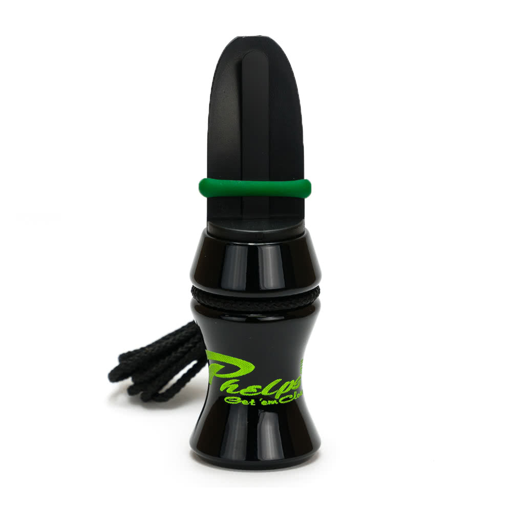 phelps game calls ez estrus phelps black acrylic with green external cow elk call