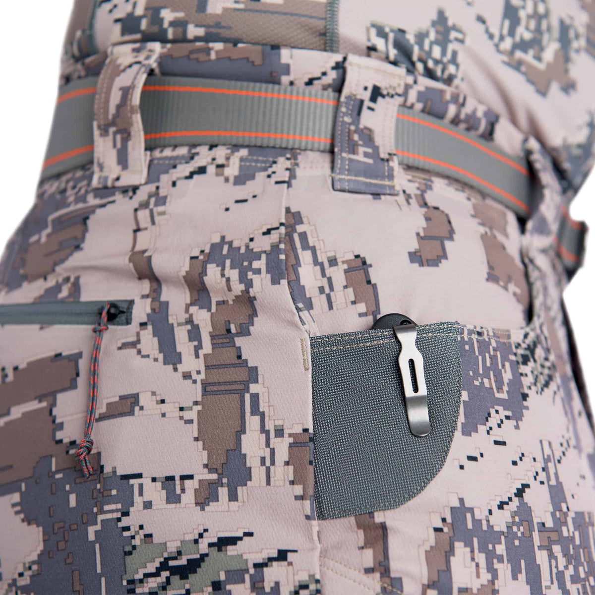 sitka traverse pant optifade open country performance hunting pant pocket knife patch detail 