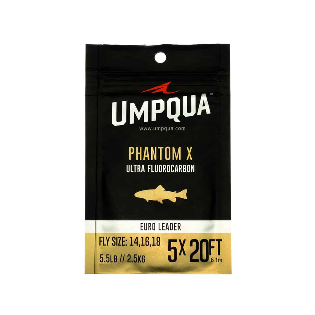 Umpqua Phantom X Ultra Fluorocarbon Euro Nymphing Leader - 20' - 1 Pk -  basin + bend