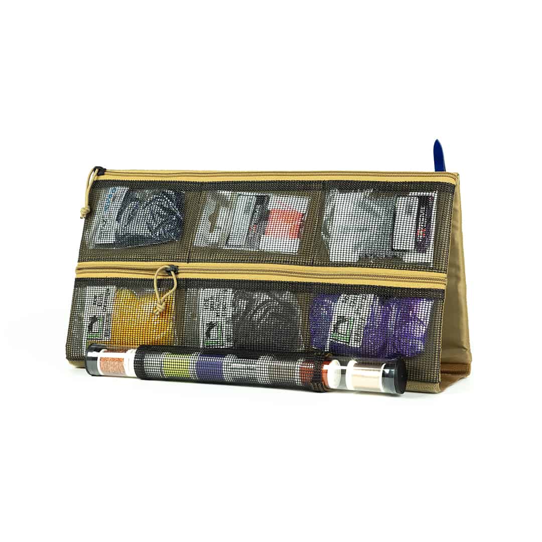 umpqua zs2 traveler fly tying material and tool travel and organization bag olive Tool Station Dressed Back